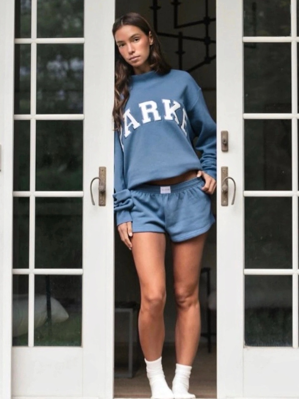 Parke boxer sweatshorts washed indigo